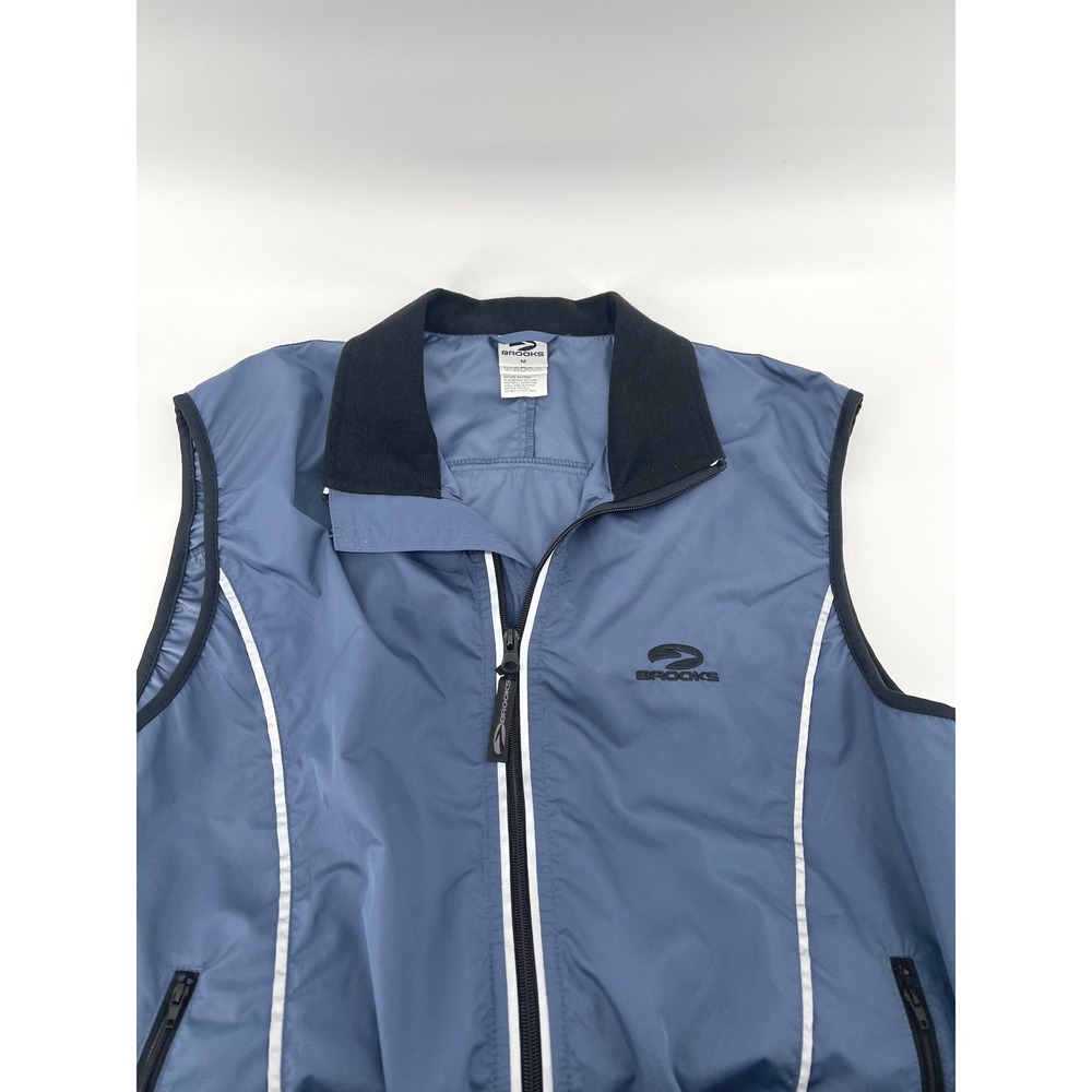 Brooks Airplex Vest Men's Medium Blue Sleeveless‎ Full Zip Lightweight Running
